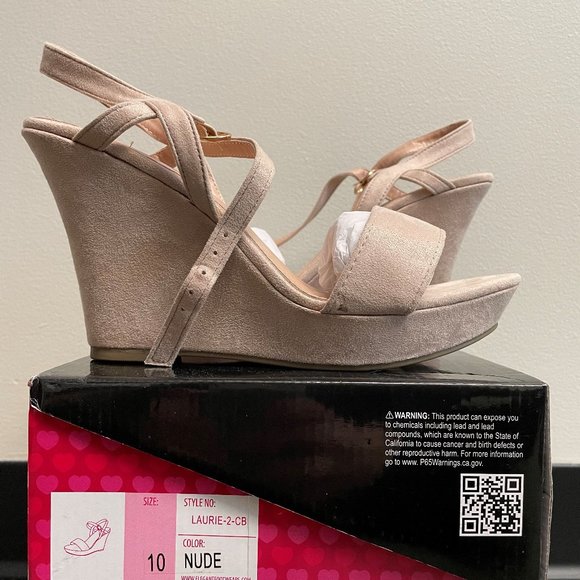 Open Toe Single Band Buckle Ankle Strappy Platform Wedge - Picture 1 of 4